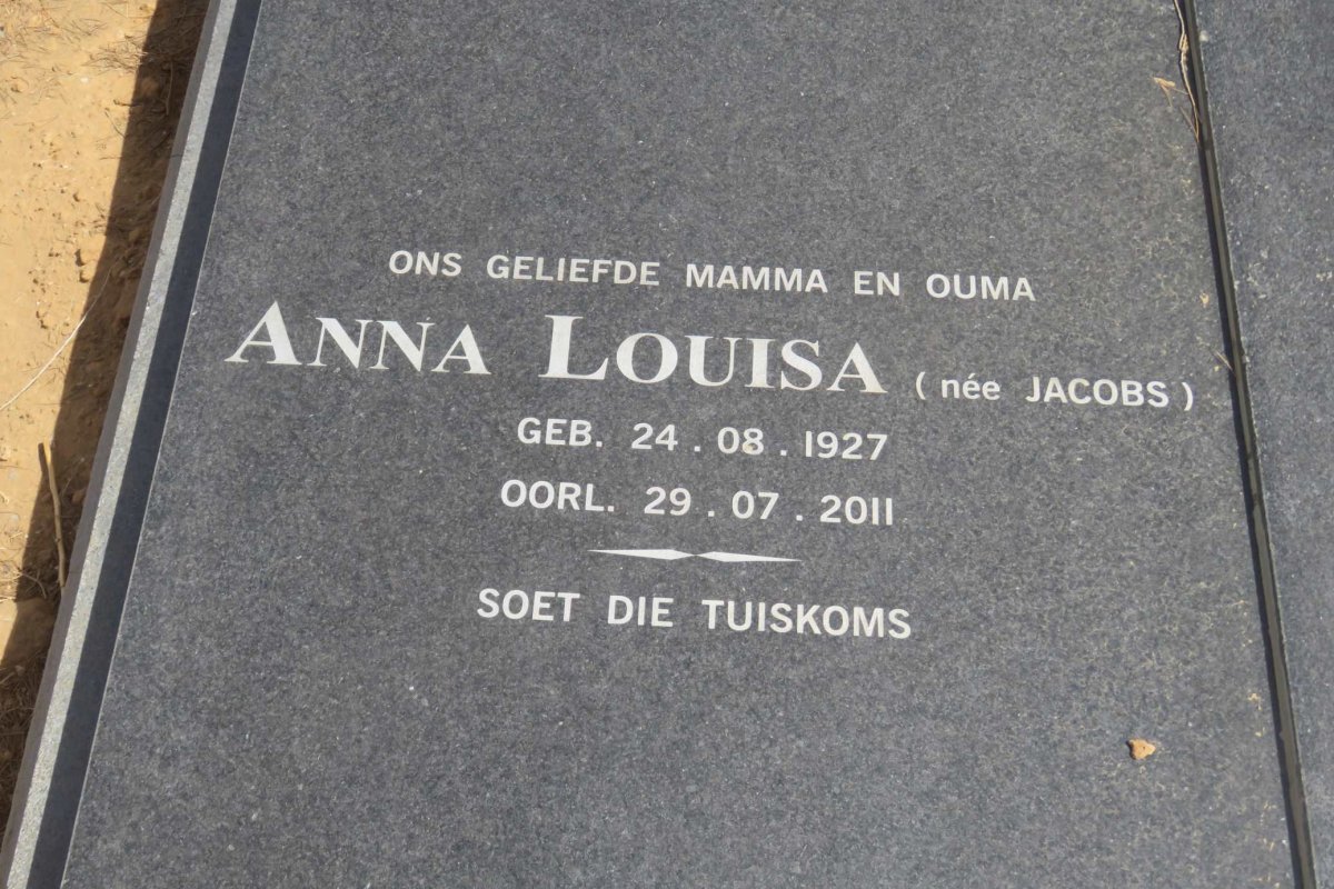 TOIT Jannie Cornelius, du 1928-1979 &amp; Anna Louisa JACOBS 1927-2011