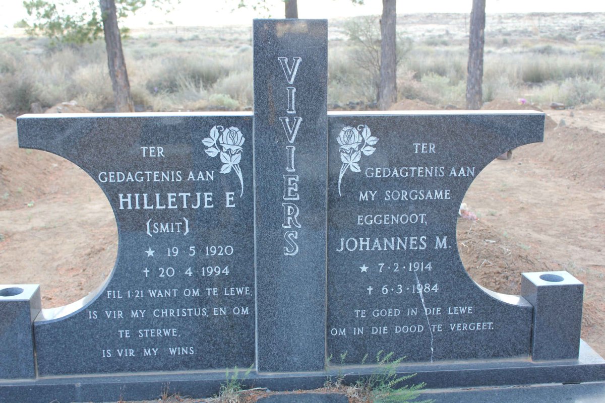 VIVIERS Johannes M. 1914-1984 &amp; Hilletje E. SMIT 1920-1994