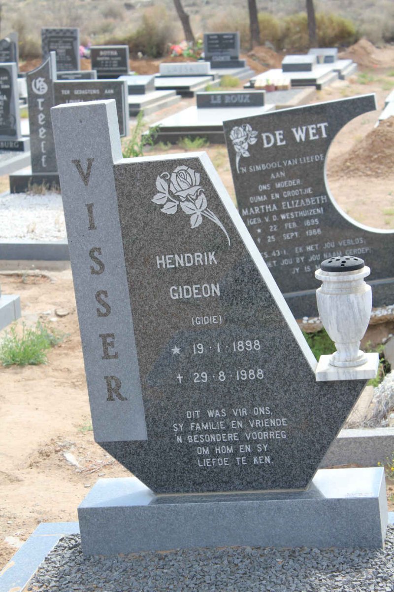 VISSER Hendrik Gideon 1898-1988