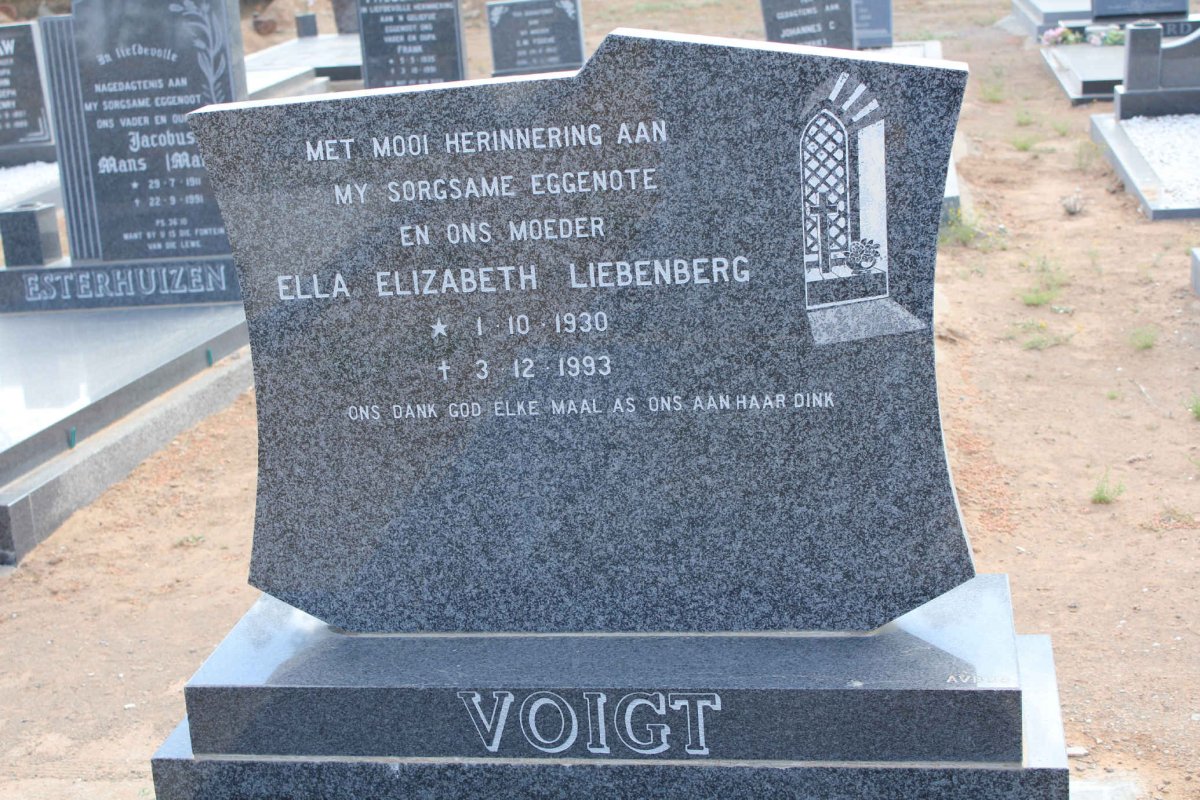 VOIGT Ella Elizabeth Liebenberg 1930-1993