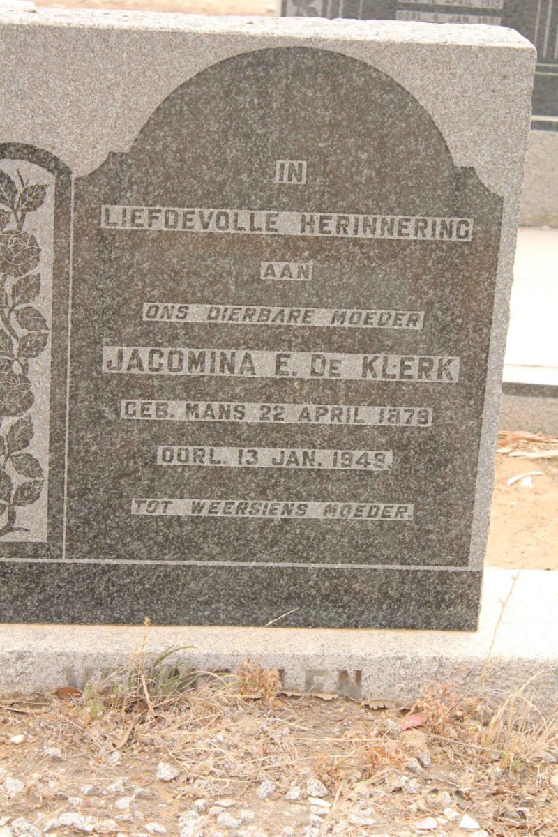 VERMEULEN Jacomina E. De Klerk 1879-1949