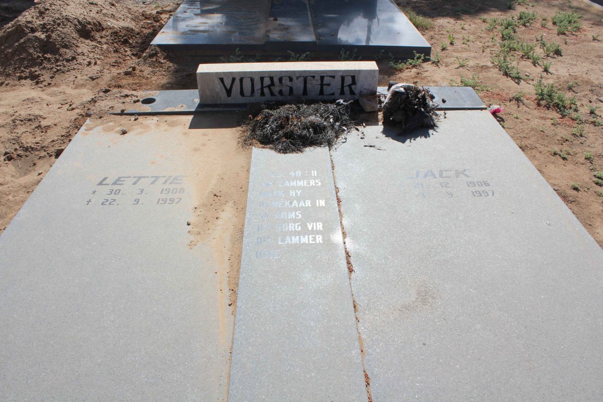 VORSTER Jack 1906-1997 &amp; Lettie 1908-1997