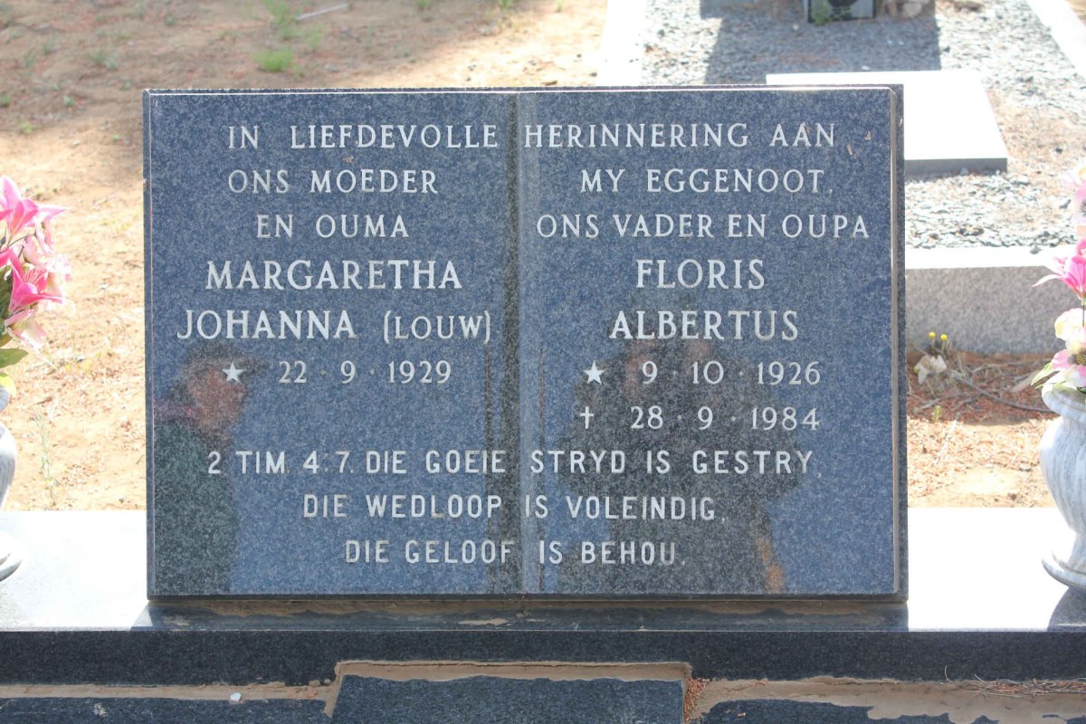 VERMEULEN Floris Albertus 1926-1984 &amp; Margaretha Johanna LOUW 1929-