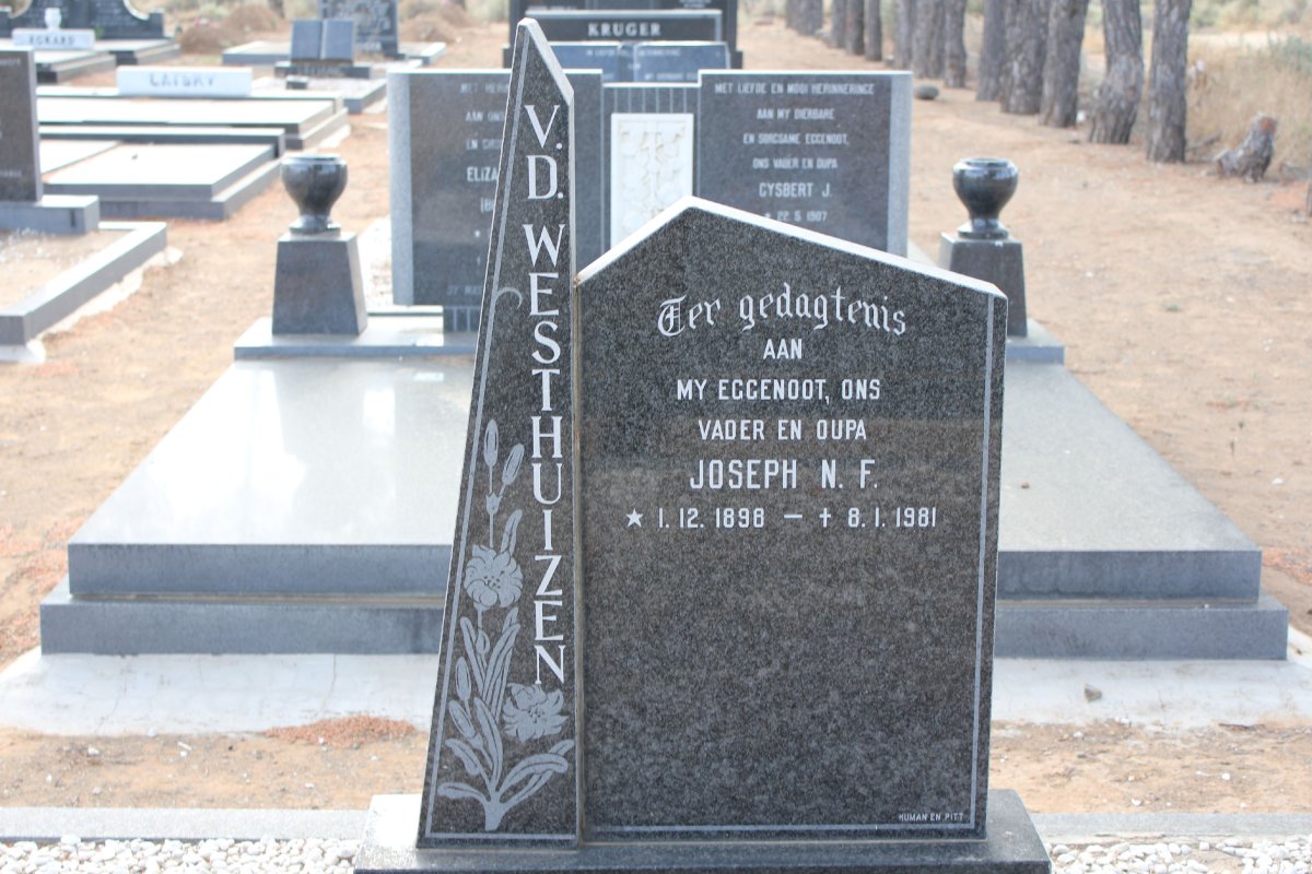 WESTHUIZEN Josef N.F., v.d. 1898-1981