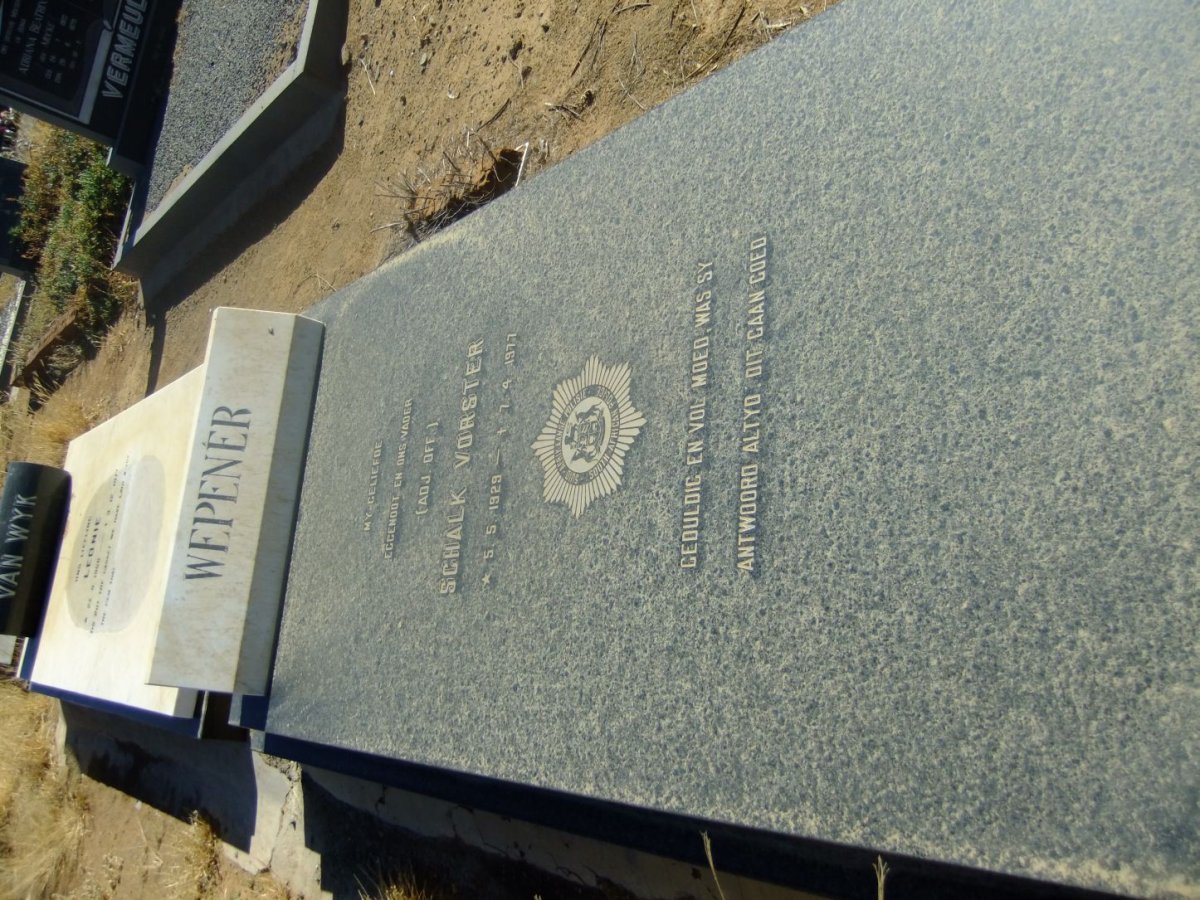 WEPENER Schalk Vorster 1929-1977