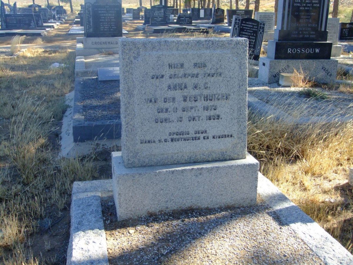 WESTHUIZEN Anna M.C., van der 1873-1959