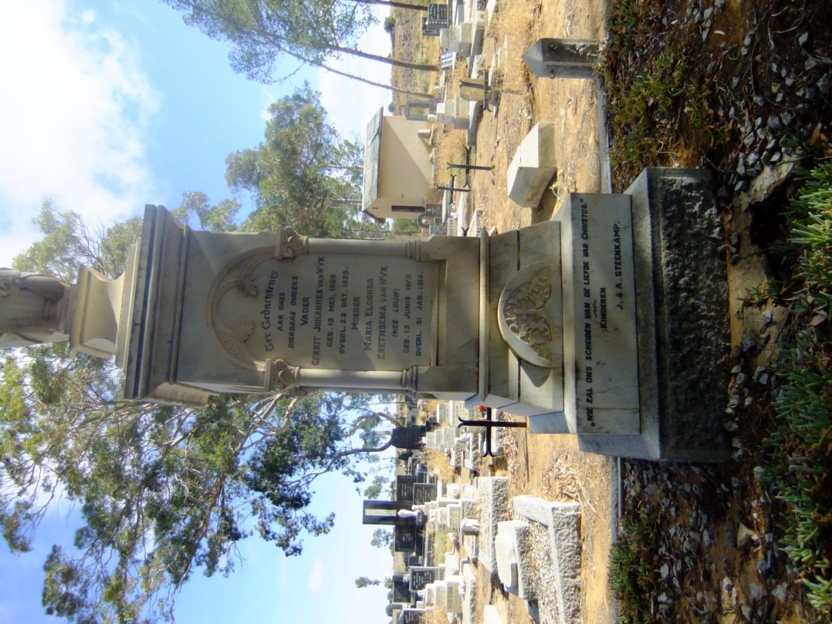 WYK Gerrit Johannes, van 1869-1929 &amp; Maria Elgonda Erethsema LOUW 1875-1913