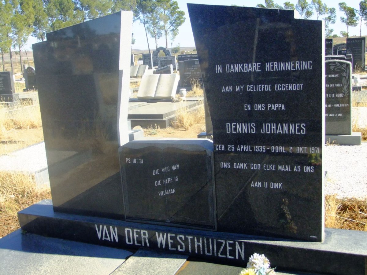 WESTHUIZEN Dennis Johannes, van der 1935-1971