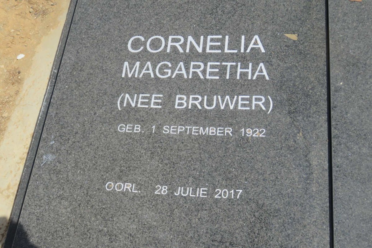 WESTHUIZEN Cornelia Magaretha, v.d. nee BRUWER 1922-2017