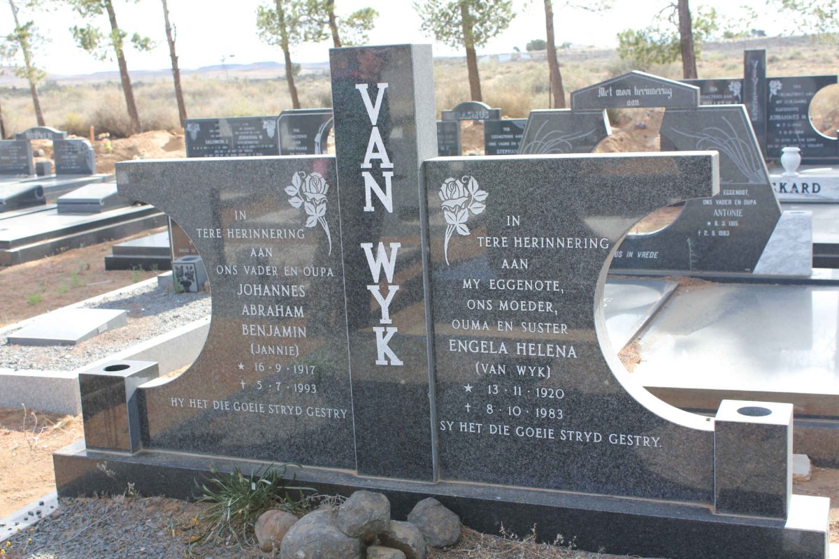 WYK Johannes Abraham Benjamin, van 1917-1993 &amp; Engela Helena VAN WYK 1920-1983