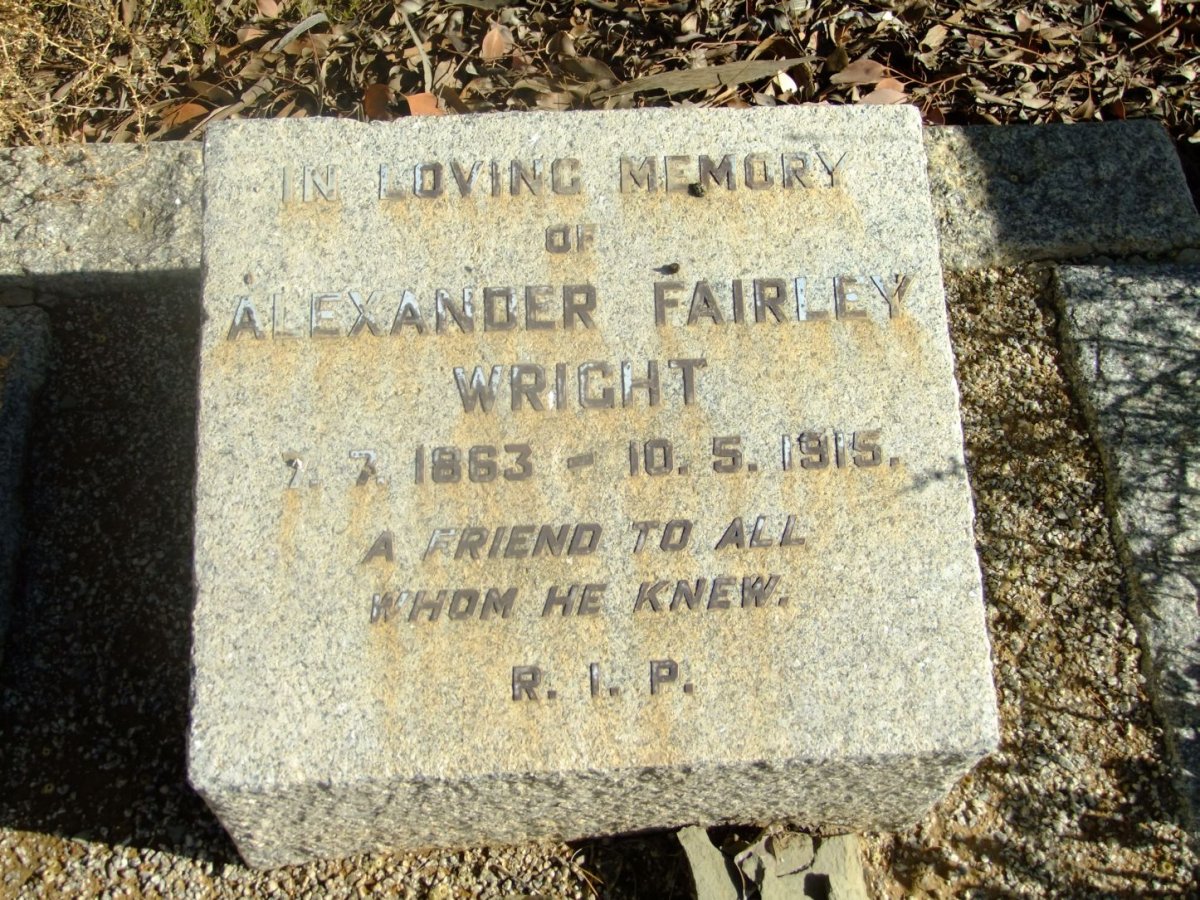 WRIGHT Alexander Fairley 1863-1915