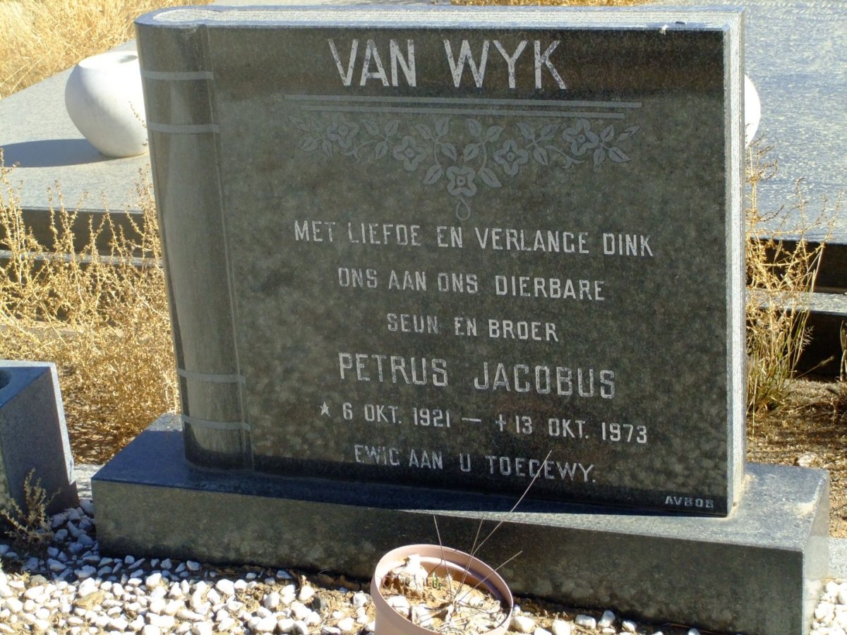 WYK Petrus Jacobus, van 1921-1973