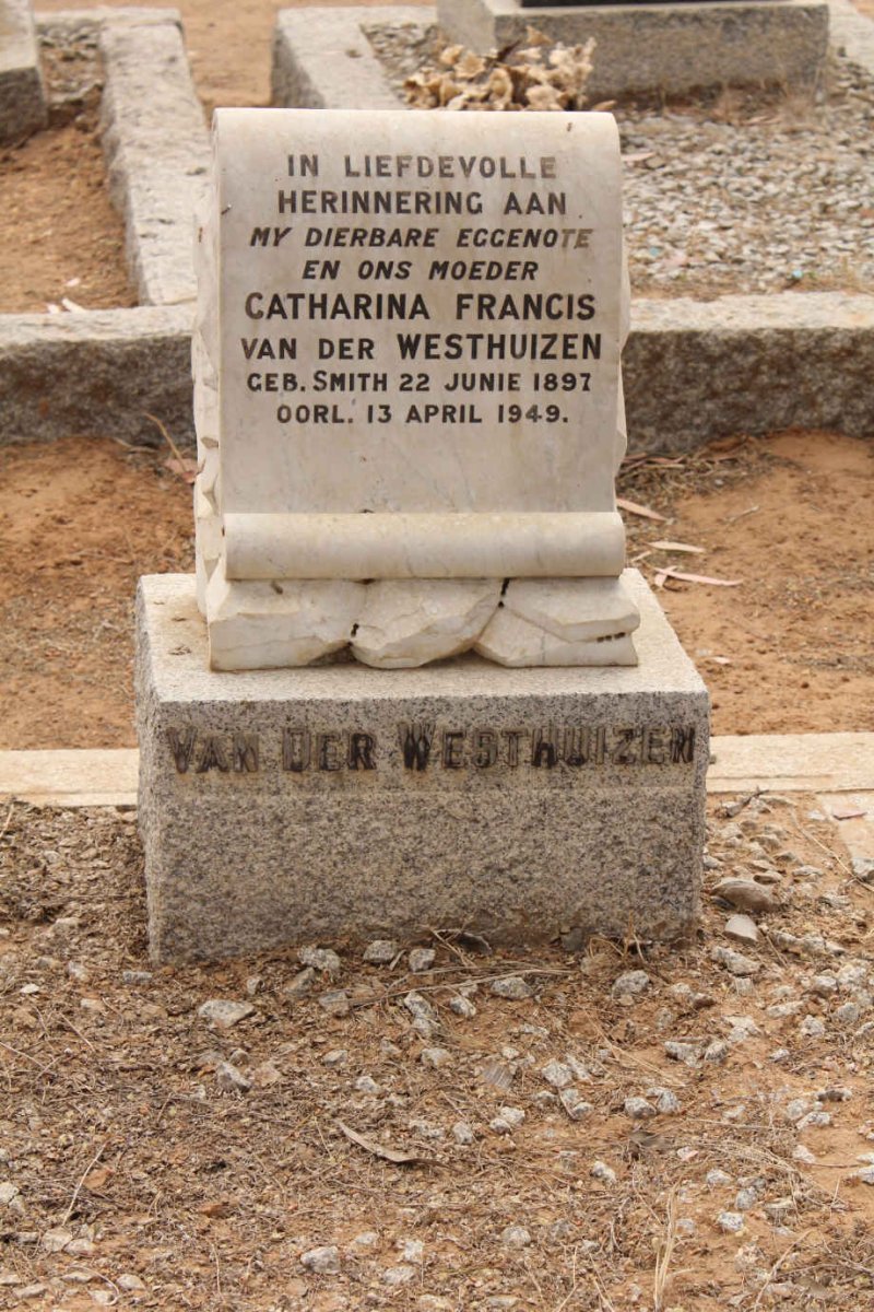 WESTHUIZEN Catharina Francis, van der nee SMITH 1897-1949
