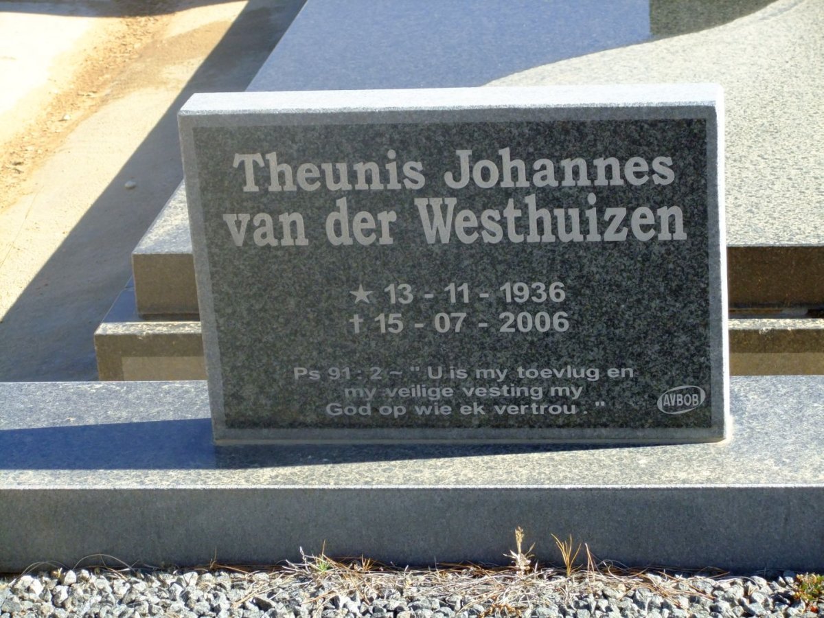 WESTHUIZEN Theunis Johannes, van der 1936-2006