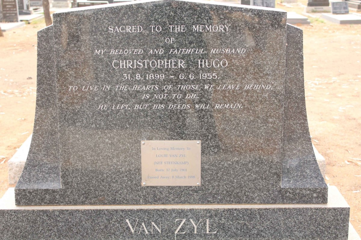 ZYL Christopher Hugo, van 1899-1955 &amp; Louie STEENKAMP 1901-1998