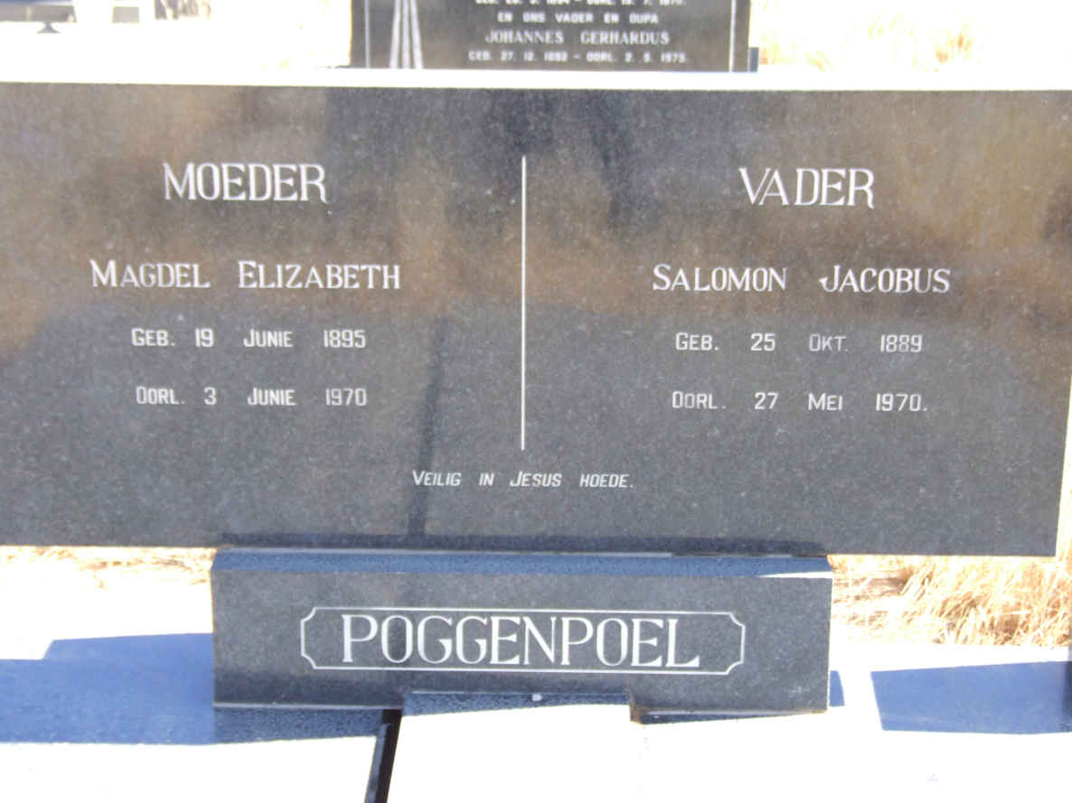 POGGENPOEL Salomon Jacobus 1889-1970 &amp; Magdel Elizabeth 1895-1970