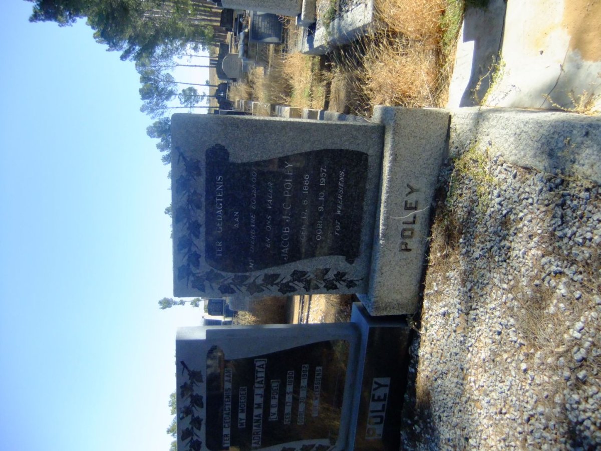 POLEY Jacob J.C. 1886-1957 &amp; Adriana M.J. V.D. POEL 1890-1982
