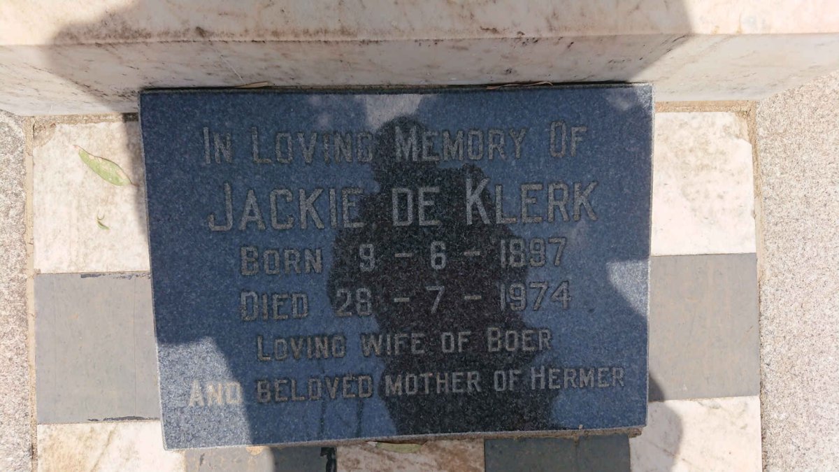 KLERK Jackie, de 1897-1974