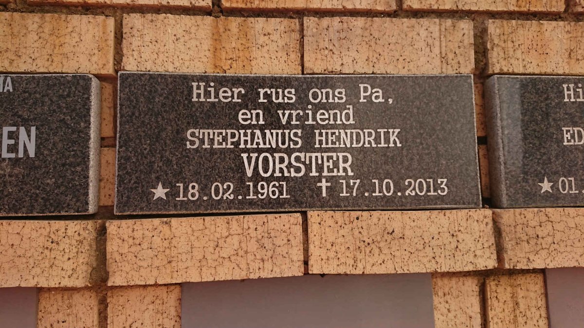 VORSTER Stephanus Hendrik 1961-2013