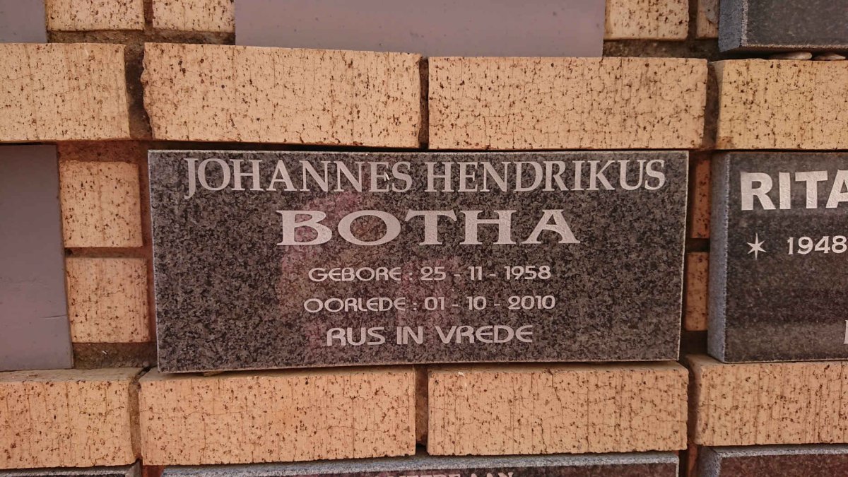 BOTHA Johannes Hendrikus 1958-2010