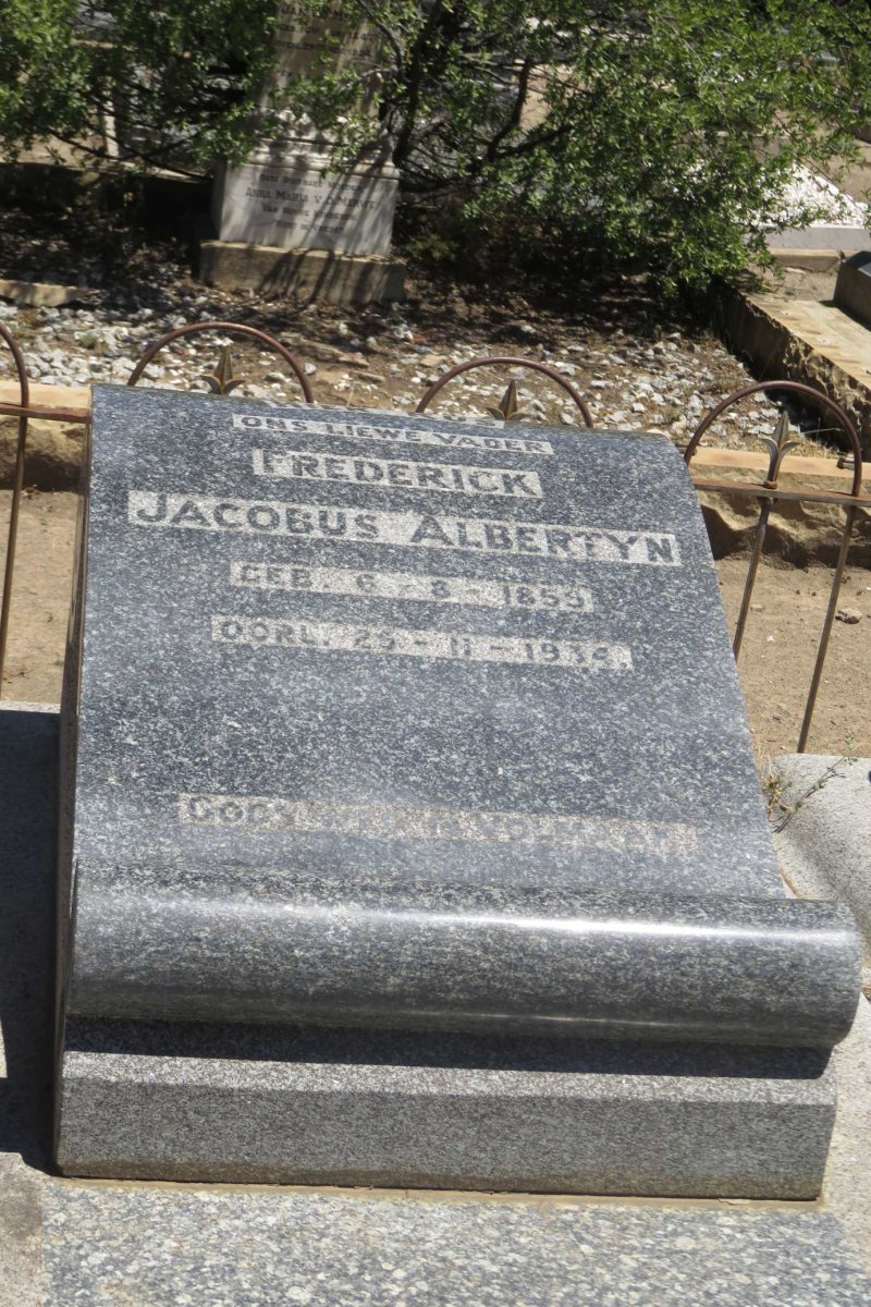 ALBERTYN Frederick Jacobus 1859-19?4 &amp; Gezina Katherina Fredrika VORSTER 1862-1937
