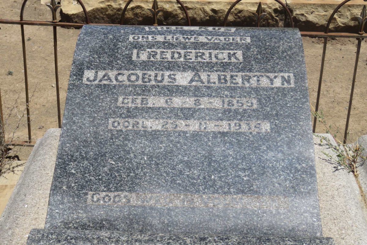 ALBERTYN Frederick Jacobus 1859-19?4 &amp; Gezina Katherina Fredrika VORSTER 1862-1937