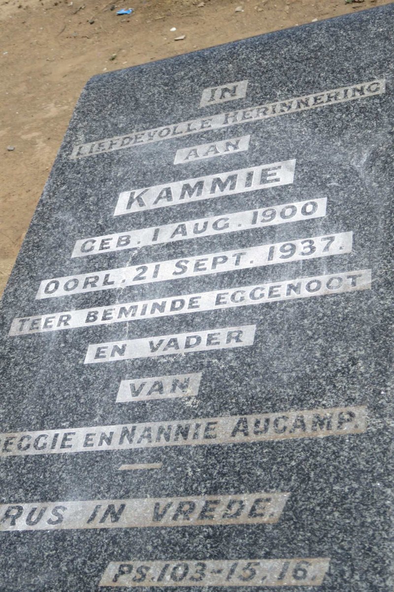 AUCAMP Kammie  1900-1937