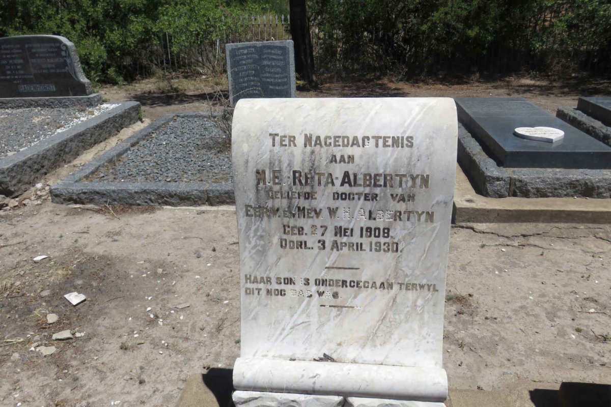 ALBERTYN M.E. 1908-1930