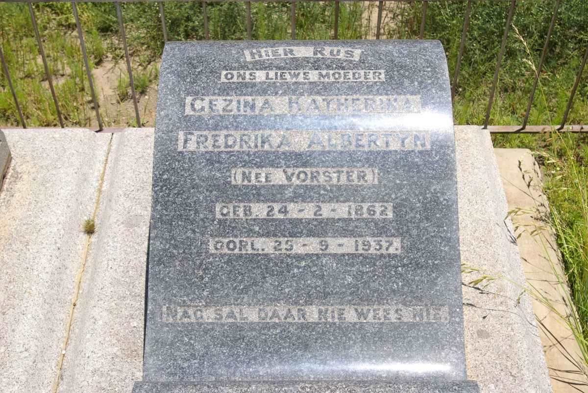 ALBERTYN Gezina Katherina Fredrika nee VORSTER 1862-1937