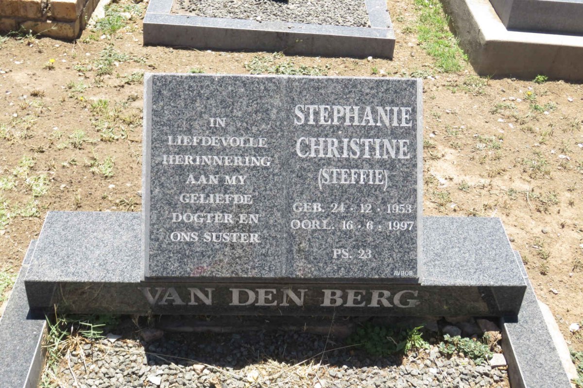 BERG Stephanie Christine, van den 1953-1997