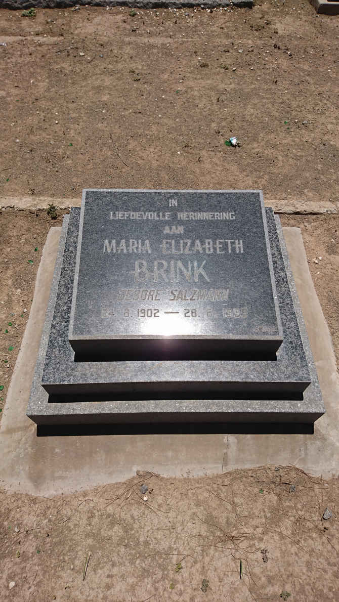 BRINK Maria Elizabeth nee SALZMANN 1902-19?