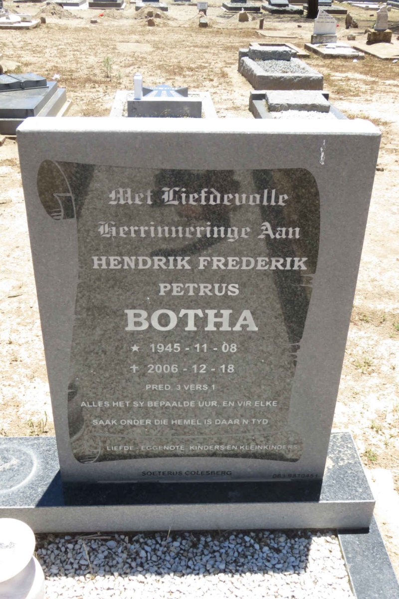 BOTHA Hendrik Frederik Petrus 1945-2006