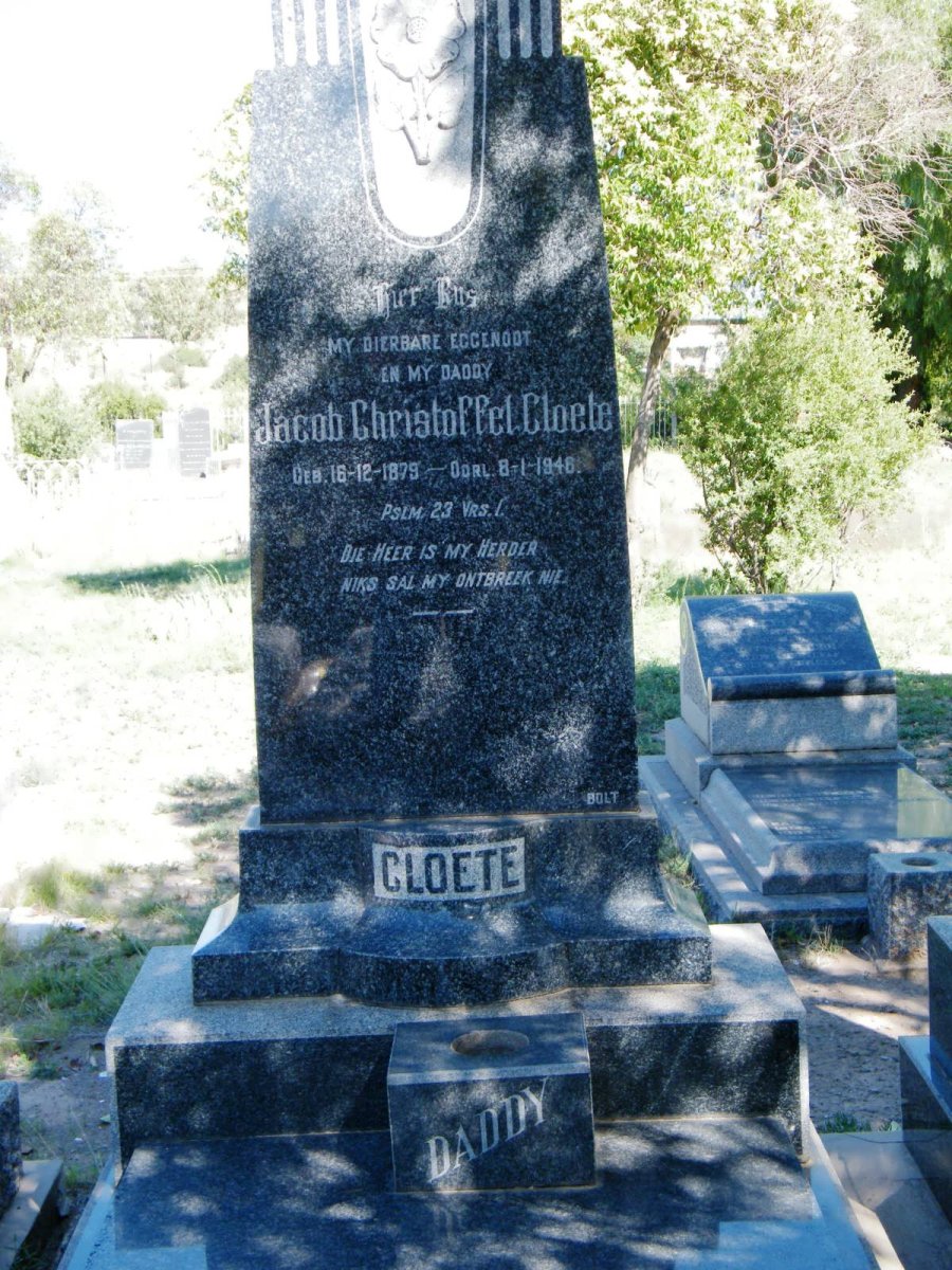 CLOETE Jacob Christoffel 1879-1948