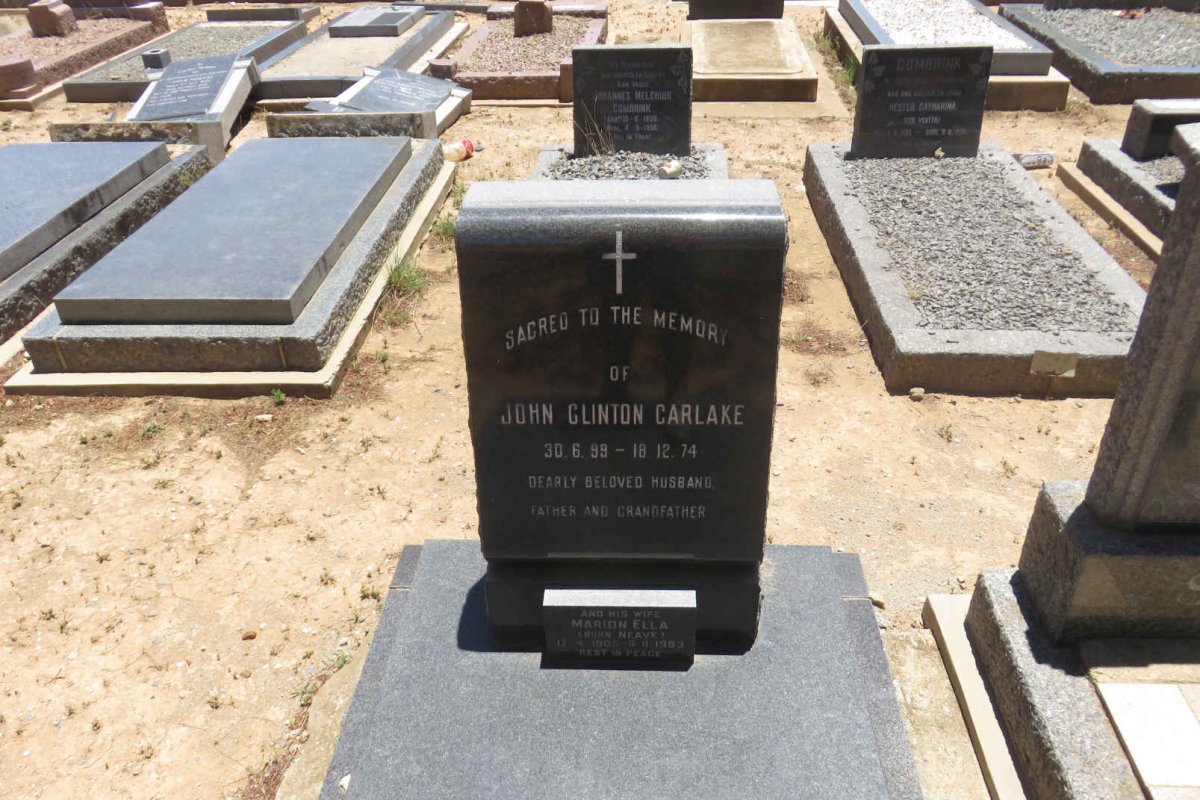 CARLAKE John Clinton 1899-1974 &amp; Marion Ella NEAVE 1905-1983
