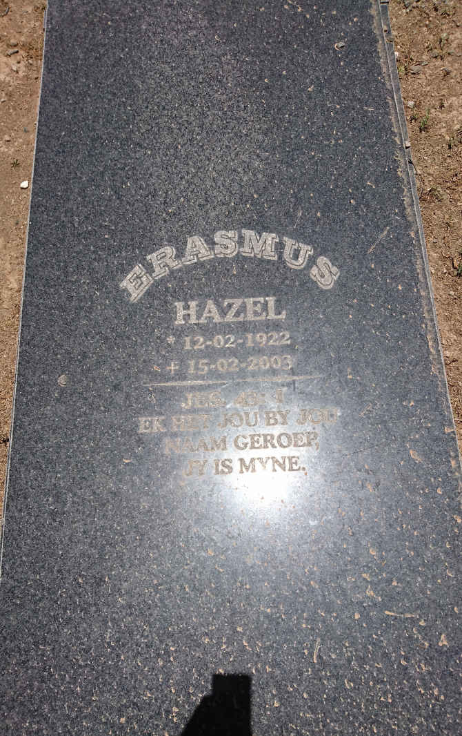 ERASMUS Hazel 1922-2003