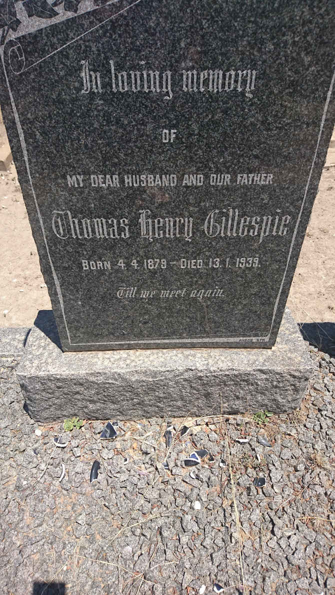 GILLESPIE Thomas Henry 1879-1939