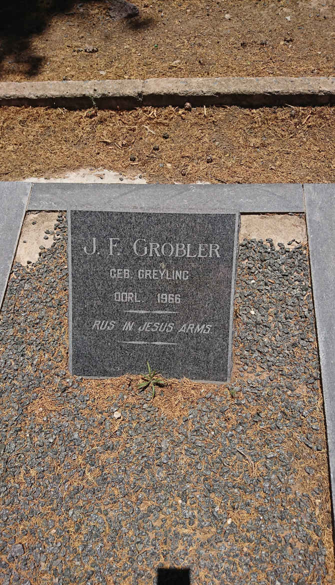GROBLER J.F. nee GREYLING -1966