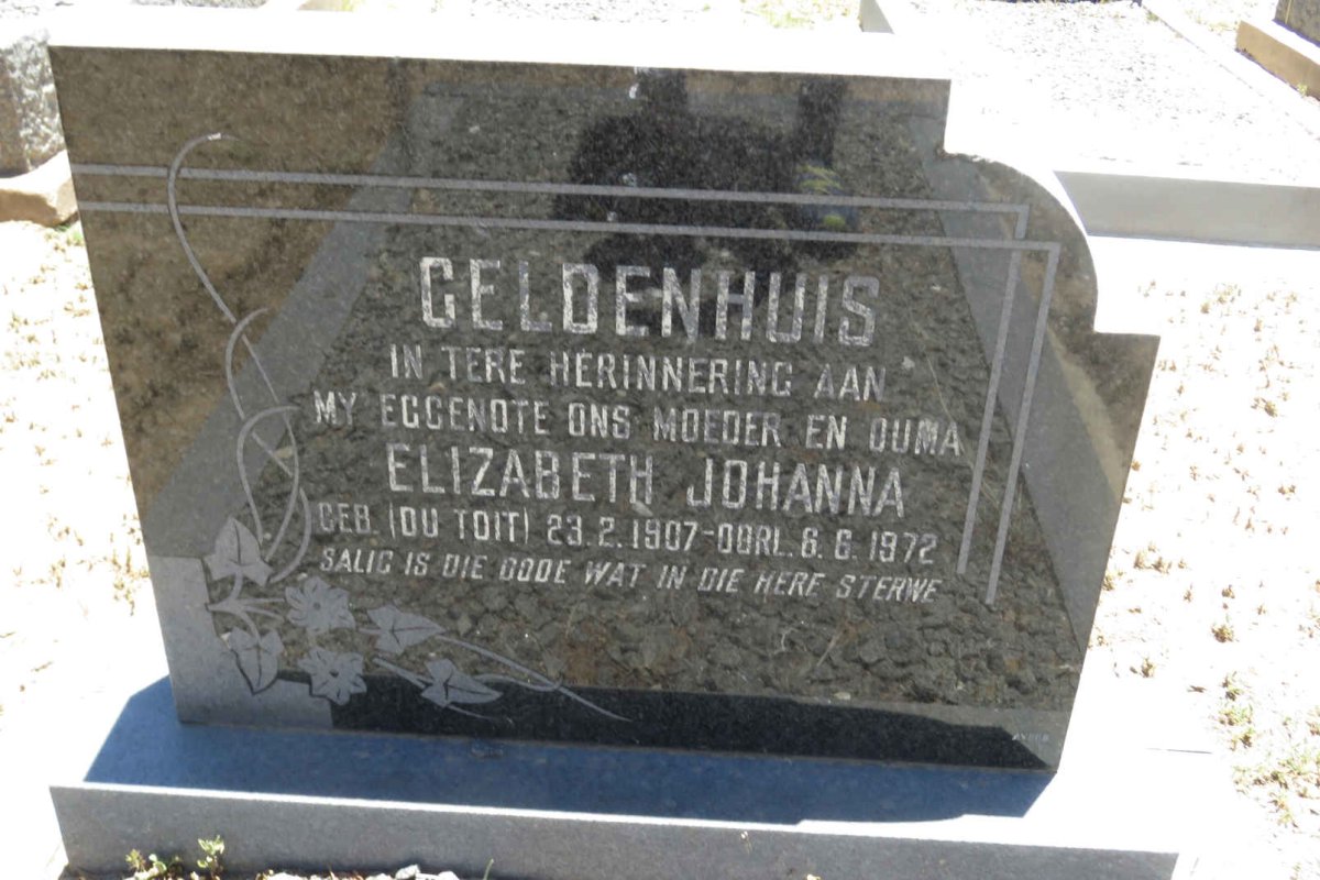 GELDENHUIS Elizabeth Johanna nee DU TOIT 1907-1972