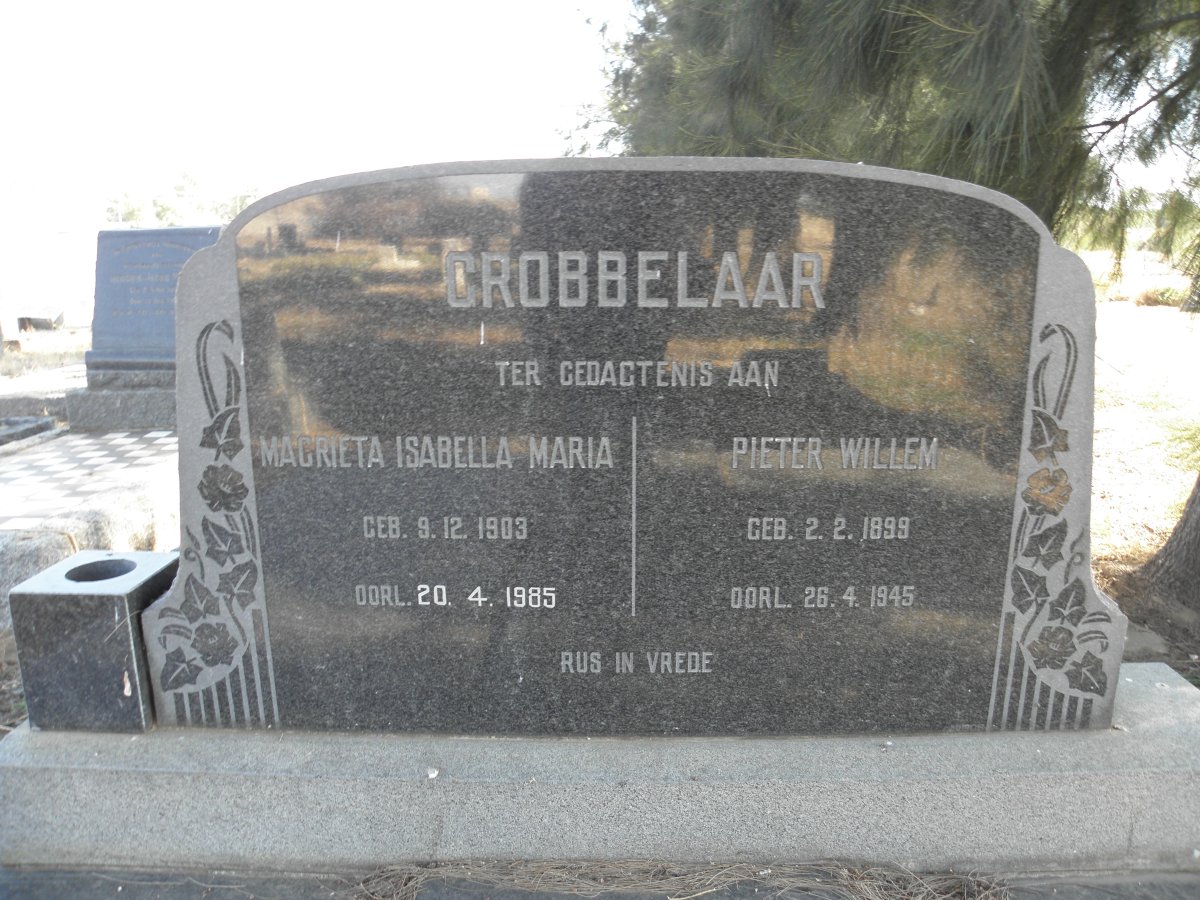 GROBBELAAR Pieter Willem 1899-1945 &amp; Magrieta Isabella Maria 1903-1985