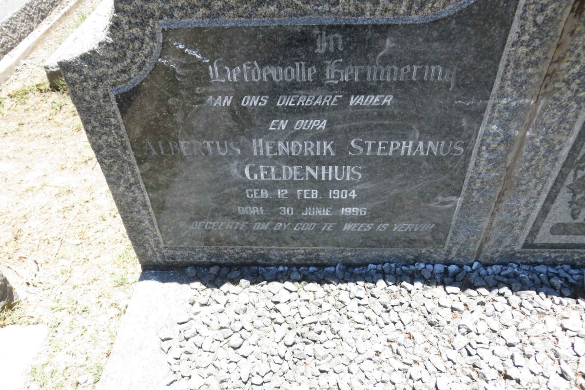 GELDENHUIS Albertus Hendrik Stephanus 1904-1996