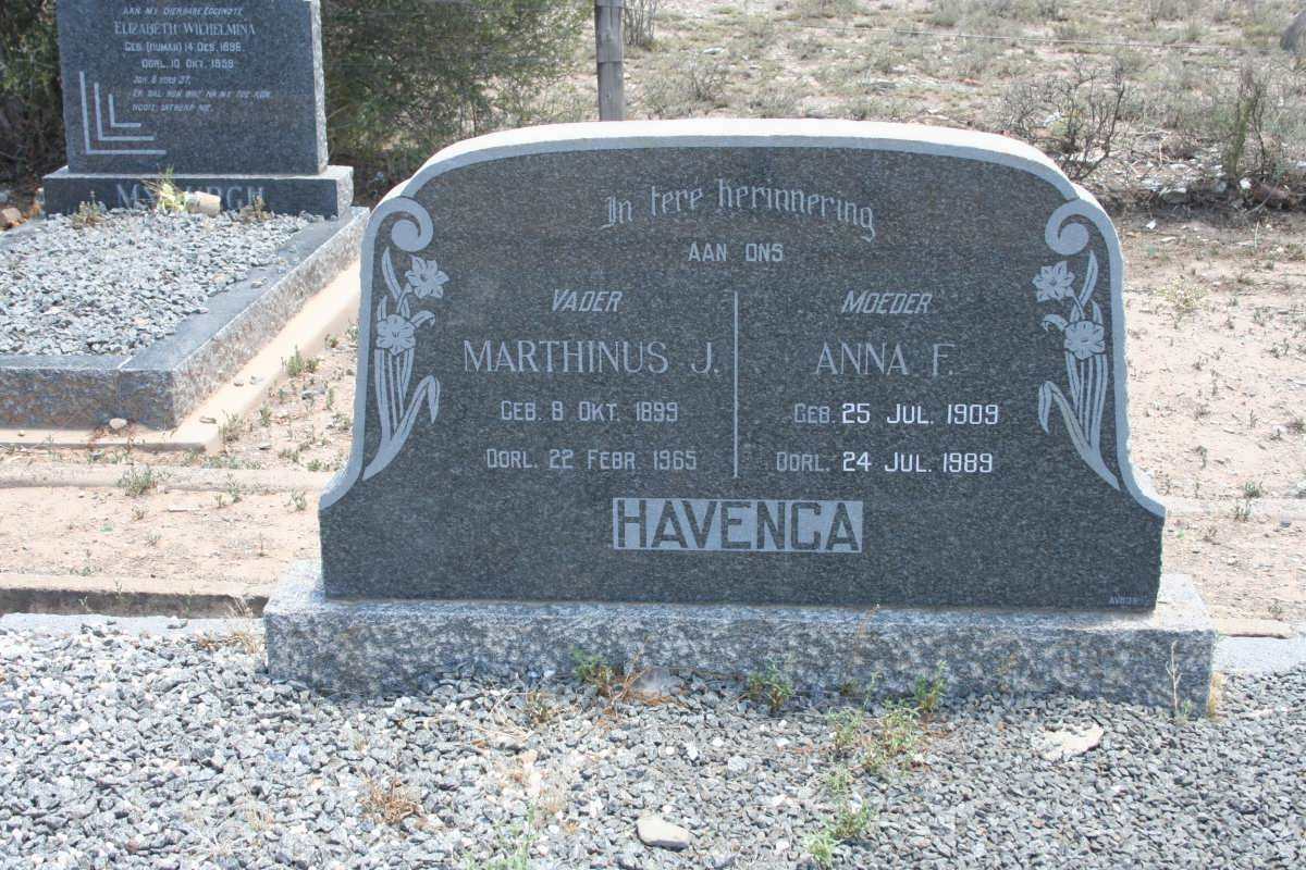 HAVENGA Marthinus J. 1899-1965 &amp; Anna F. 1909-1989