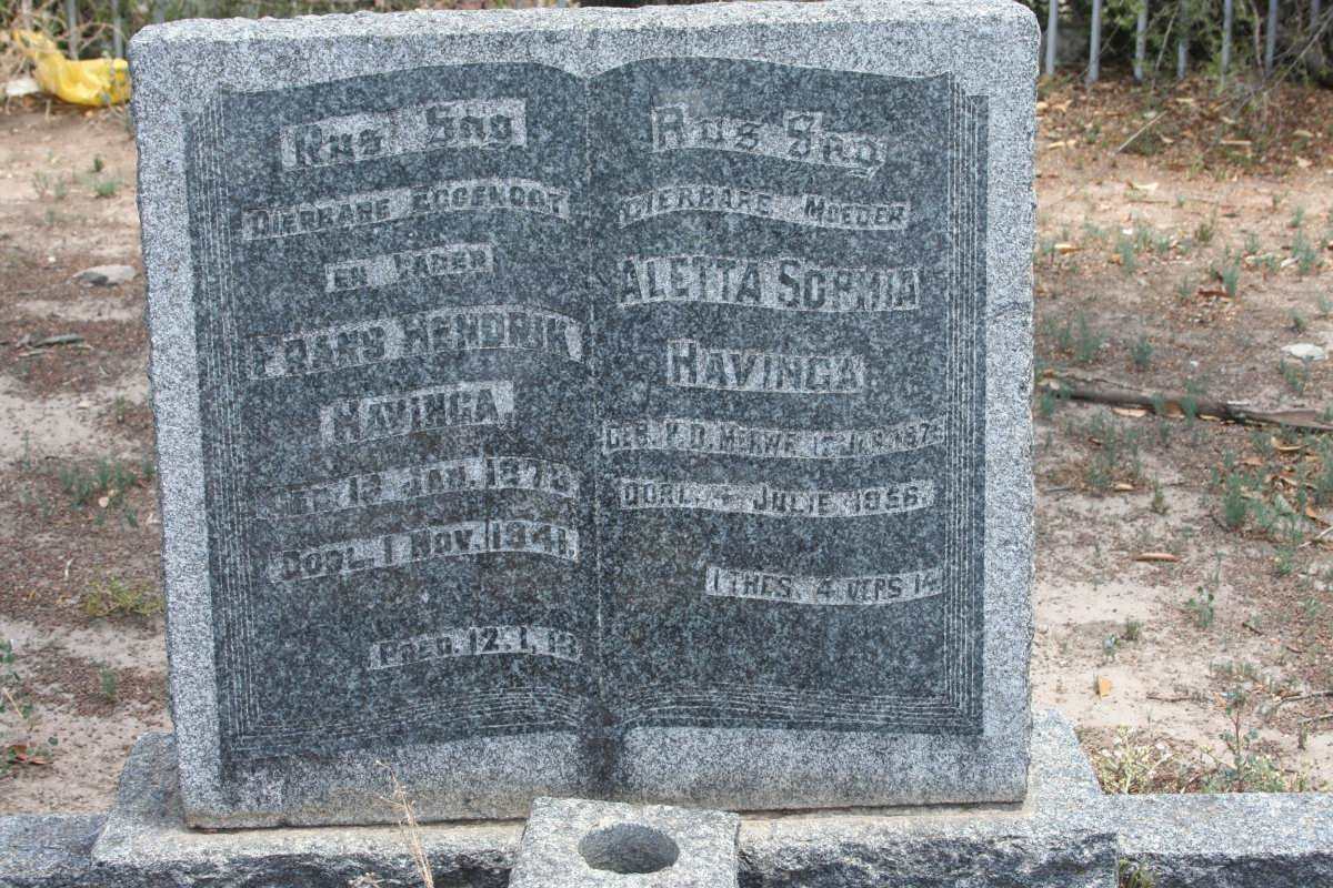 HAVINGA Frans Hendrik 187?-1941 &amp; Aletta Sophia V.D. MERWE 187?-1956