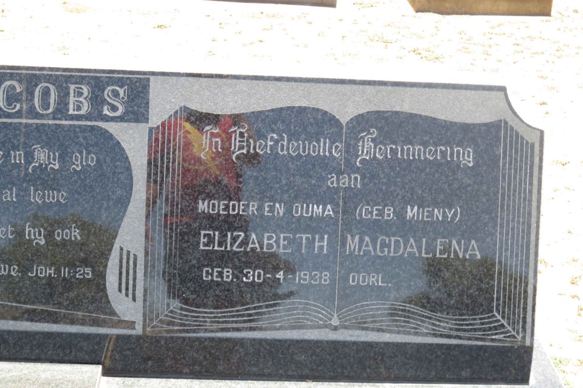 JACOBS Christiaan Daniel 1934-2001 &amp; Elizabeth Magdalena 1938-