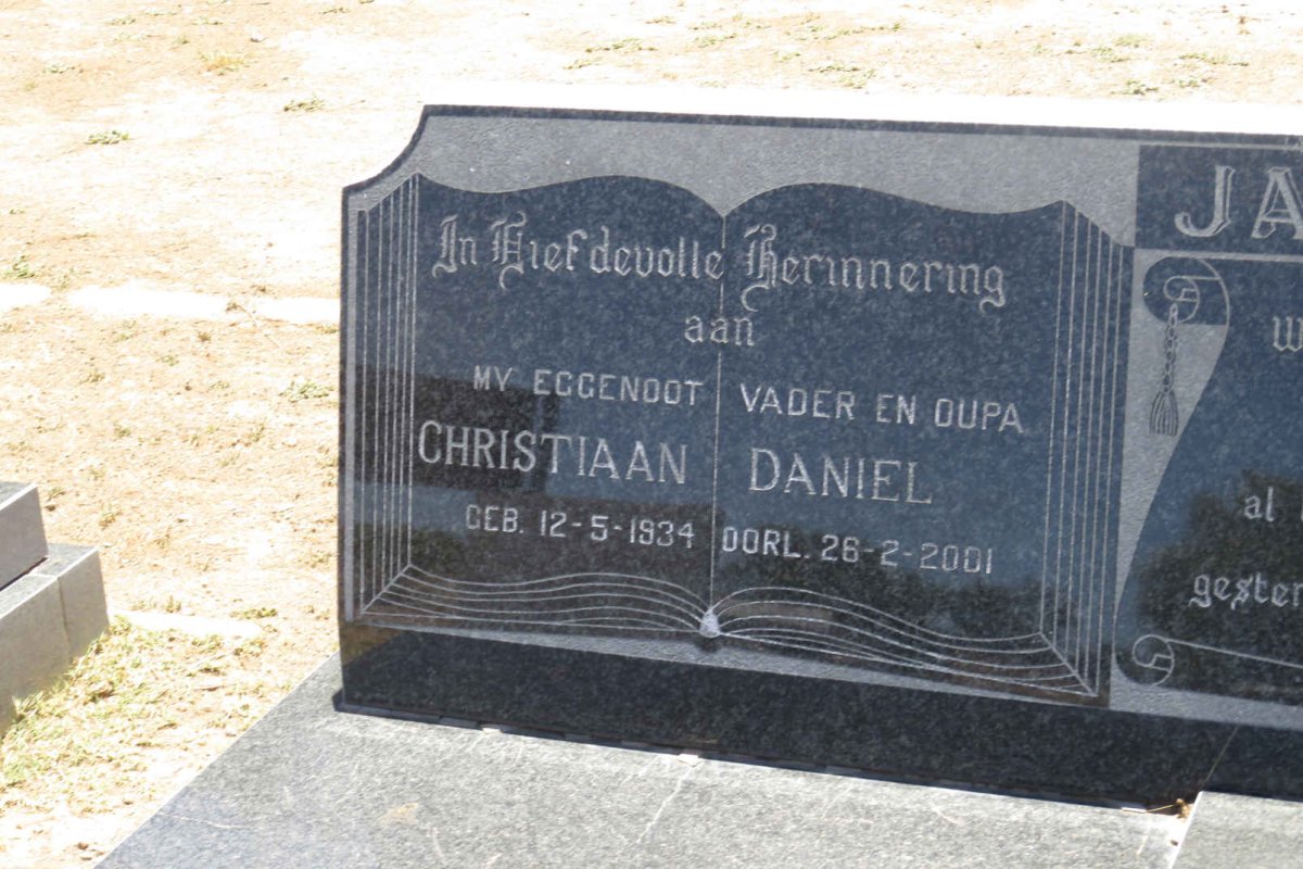 JACOBS Christiaan Daniel 1934-2001 &amp; Elizabeth Magdalena 1938-