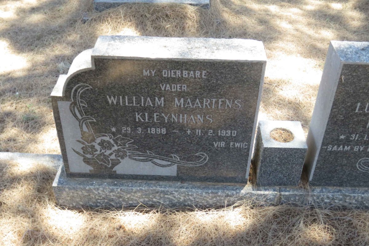 KLEYNHANS William Maartens 1898-1930 &amp; Lucy Elizabeth 1895-1962