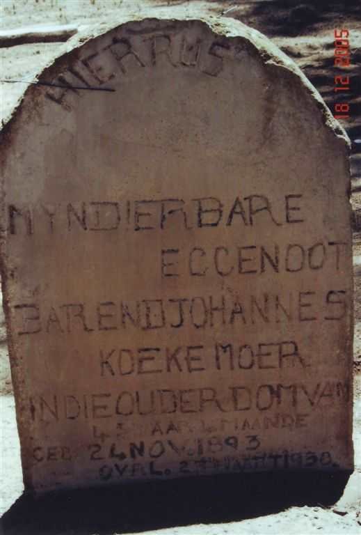 KOEKEMOER Barend Johannes 1893-1938