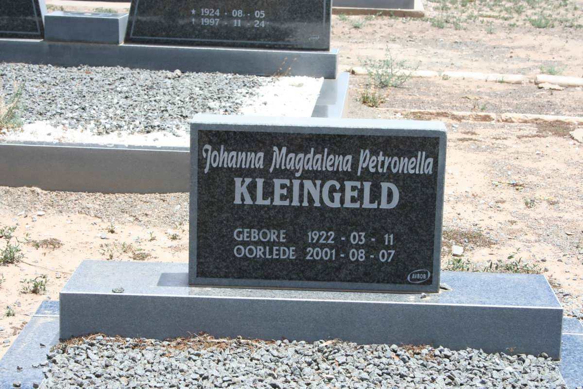KLEINGELD Johanna Magdalena Petronella 1922-2001