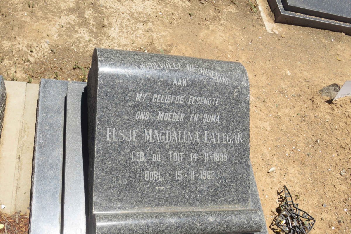 LATEGAN Elsje Magdalena nee DU TOIT 1899-1963