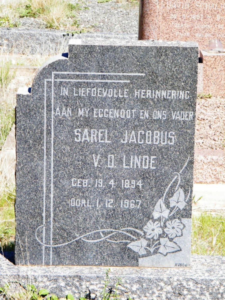 LINDE Sarel Jacobus, v.d. 1894-1967