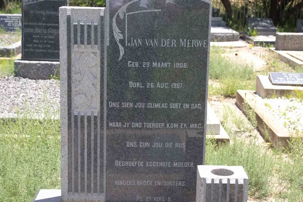 MERWE Jan, van der 1908-1957